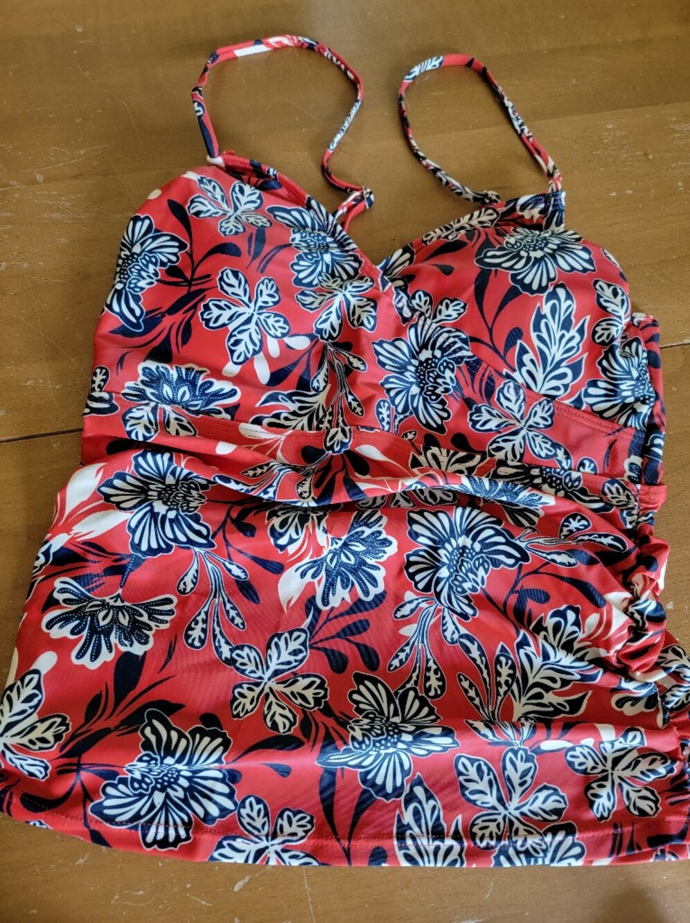 Red White And Blue Floral Tankini Top and Swim Skirt Set Size S NWT - Picture 6 of 13